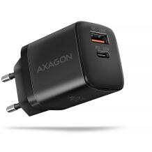 Axagon мобильное зарядное устройство ACU-PQ20 20W, 2 порта, 100-240V, QC 4+, PD 3.0, черный, быстрая зарядка, защита от перегрузки