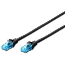 Digitus Patch kaabel U/UTP kat.5e DK-1512-030/BL, 3m, AWG 26/7, PVC, must, RJ45 (8/8) pistik