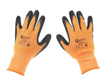 Aizsargcimdi ar lateksa pārklājumu, izmērs 9, oranži, G75012, GEKO
