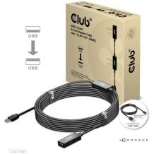 Club3D USB кабель CAC-1405, 10м, USB 3.2 Gen1 M/F, 5Gbps, 28AWG, кабель питания 1м