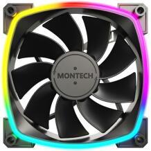 Montech Datora korpuss ventilators RX120 PWM BLACK 3 IN 1, 120mm, 1600RPM, 27dB, 3xRGB, 4-pin PWM