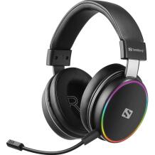 Sandberg Belaidės ausinės 126-42, 10h, 32Ω, 50mm, Bluetooth 5.1, USB, nuimamas mikrofonas, apšvietimas