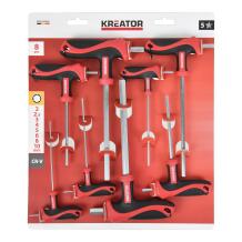Šešiakampis raktas T-rankena 8 vnt KREATOR KRTH22005 Chrome vanadium