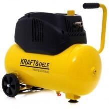 Kraftdele Компрессор безмасляный KD1416 8110442, 24л, 1100Вт, 230В, 8бар, 180л/мин, мобильность, легкий вес