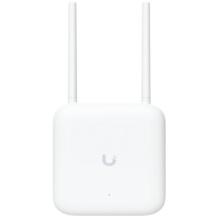 Wi Fi 7 lauko prieigos taškas 802.11be 4 erdviniai srautai integruota kryptinė super antena IPX6 atsparumas oro sąlygoms PoE+ 2.5 GbE jungtis montavimas ant sienos ir stulpo U7 Outdoor Baltas Ubiquiti