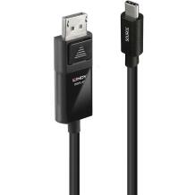Lindy USB Type-C uz DP 43342 2m 7680x4320@60Hz, taisns kontakts, melns, PVC, zelta, CE/FCC/REACH/RoHS/UKCA