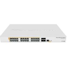 Mikrotik CRS328-24P-4S+RM hallatav lüliti, 24 Gigabit Ethernet porti, 4 SFP+ porti, 450 W PoE eelarve, 128 Gbit/s maht