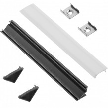 Profils LED lentei GLAX, melns; PA-ZGLAXNKKTOMZ-20M GTV