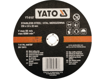 Yato YT-6107 Metāla griešanas disks INOX 230x1.9x22 mm 80 m/s 6500 rpm Melns