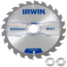Irwin Pjovimo diskas 1897201, 200 mm, 2.5 mm, 24 dantys, plienas, 16 mm, 6000 rpm, antikorozinis padengimas, plėtimosi angos
