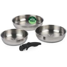 Russell Hobbs RH04033 Stainless Steel 4-Piece Smart Clip Fry Pan Set