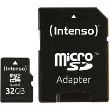 Intenso mälukaart micro SDHC 3413480 32 GB, lugemiskiirus 25 MB/s, klass 10, veekindel, põrutuskindel, SD adapter