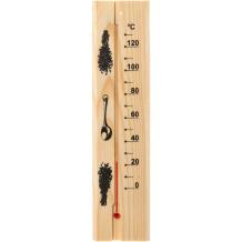 4Living Термометр для сауны 1828874, 25.5см, коричневый, 0-120°C, дерево, для использования в помещении