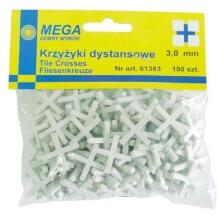 Mega Пробки для плитки 5613639, 150 шт., 3 мм, пластик, для керамической плитки, для фарфоровой плитки, многоразовые