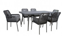 Dārza mēbeļu komplekts HELA galds un 6 krēsli, K211731, HOME4YOU