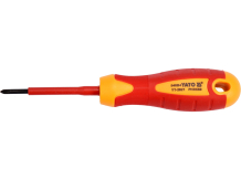 Izolēts elektriķa skrūvgriezis 1000 V PH0 × 60 mm S2 tērauds cietība 56–60 HRC neslīdošs rokturis YT-2821 Yato