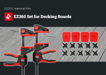 Ātrās pievilkšanas skrūvju komplekts terases dēļiem, BESSEY, EZ360TD-SET, 1400 N, 300 mm