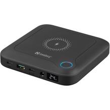 Sandberg All-in1 nešiojamo kompiuterių Powerbank 420-57, 24000 mAh, 24 V, 3 A, 3 A, 3 įrenginiai, belaidis įkrovimas