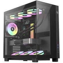 Gamemax Korpus NEX C53 BK, 1 x 3.5", 1+1 x 2.5", 7, ATX/BTF, 2 x USB 3.0, 1 x USB-C, 1 x kõrvaklapid
