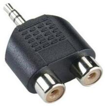 Sbox Audio adapter AD.3.5-2X3.5, 3.5mm M, 2x3.5mm F, nikeldatud pistikud, must värv