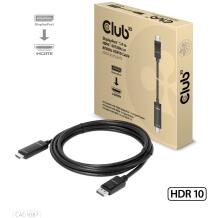 Club3D видеокабель CAC-1087, 3 м, DisplayPort 1.4, HDMI 2.1, 7680 x 4320, 120 Гц, HDR10, черный