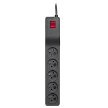 Lestar Pārsprieguma aizsargs ZX 510 1966006332, 1,5m, 230V, 10A, 50Hz, 5xE kontaktligzdas, melns