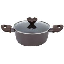 Resto Kastrul 93018 2.5L 20cm Ümmargune, Alumiinium, Klaasist kaas, Ergonomilised puidust käepidemed