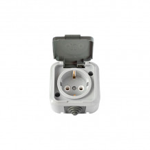 Socket PRALESKA a / p, 1p., earthed, IP54, gray BYLECTRICA