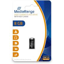 Mediarange USB mälupulk MR920, 8 GB, USB 2.0, Lugemise kiirus 15 MB/s, Kirjutamise kiirus 4 MB/s, Must värv, Kompaktne disain