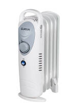 Tepalinis radiatorius mažoms patalpoms papildomai šildyti 500W 20m³ 5 sekcijos termostatas apsauga baltas RAD 500 363609 Eurom