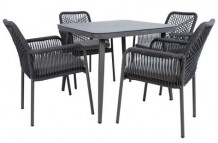Dārza mēbeļu komplekts HELA galds un 4 krēsli, K211883, HOME4YOU