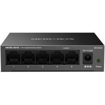 Mercusys MS105GS, stalinis komutatorius, 5 Gigabit prievadai, nevaldomas, 5x10/100/1000 RJ-45, juodas