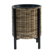 Puķu pods WICKER ar statīvu D28xH36cm, gaiši brūns 38205