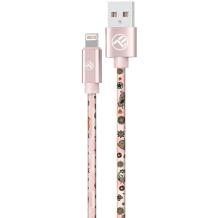 Tellur Graffiti USB Lightning kaabel TLL155621, 100cm, 5V, 3A, Lightning, USB, roosa värv, vastupidav sünteetiline nahk