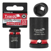 Impact Socket 1/2" 6PT 15mm CR-MO Tvardy T00210-15