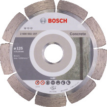 Dim. griešanas ripa BPE 125x22.23 mm, Mazām leņķa slīpmašīnām DIMANTA GRIEZĒJDISKS STANDARD FOR CONCRETE, 2608602197 BOSCH