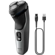 Электробритва Philips S3143/00, серебристая, 3 бритвенные головки, литий-ионный аккумулятор, USB, 60 мин работы, быстрая зарядка