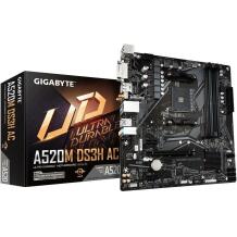 Gigabyte Motininė plokštė A520M DS3H AC 1.4, AMD Ryzen 5000 serija, 4 DIMM DDR4, 1x PCIe 3.0 M.2, 5+3 fazių VRM, Wi-Fi 5
