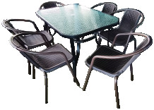 Aiamööbli komplekt, laud 6 tooliga; 9112434 BESK