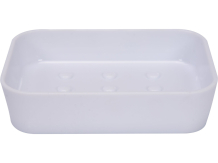 Kuba formas ziepju trauks, FALA, 69339, balts, 120x90x30 mm, plastmasa