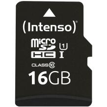 Intenso mälukaart micro SDHC 3423470 16 GB, lugemiskiirus 90 MB/s, UHS-I, klass 10, adapter kaasas