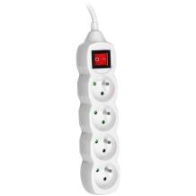 Tracer Energijos juosta TRALIS44616, 3 m, 4 lizdai, balta, vaikų apsauga, montavimas ant pagrindo
