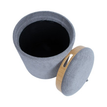 Tumba / galds HIRO D34,5xH37cm, pelēks, ar uzglabāšanās vietu un paplāti 88561