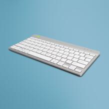 R-Go Tools klaviatuur RGOCOUSWLWH, kompaktne klaviatuur pausitarkvaraga, QWERTY, Bluetooth 5.0, valge