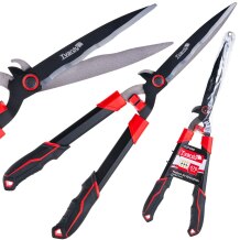 Hekikäärid lainelise teraga 670mm PTFE Tvardy T07432, 65Mn teras, 30° nurk, must ja punane