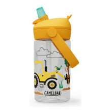 Kids Flip Straw Bottle 0.4L, CAMELBAK, 0886798054131, 0.4 L, Tritan® Renew, TRACTORS