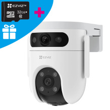 Ezviz H9C CS-H9c-5MP-5MP Lauko Išmani IP65 Dvigubo Objektyvo 5MP 3K Pasukama 360° Kamera MicroSD / Naktinis Matymas Balta