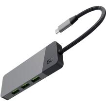 Green Cell HUB USB-C ADAPTER GC CONNECT 7W1, 3xUSB 3.1, HDMI 4K 60Hz, USB-C PD 85W, 1xHDMI, 1xSD, 1xTF, 1xUSB-C F, 1xUSB-C M