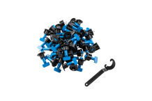 Atkārtoti izmantojami flīžu līmeņošanas klipi, HOGERT, HT3B348, 50 gab., augstums 15 mm, plastmasa + tērauds