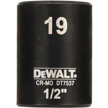 Dewalt triecienmuciņa DT7537-QZ 19mm, 1/2 kvadrāts, 6 punktu izliekta forma, hroms-molibdēns, 0.11kg
